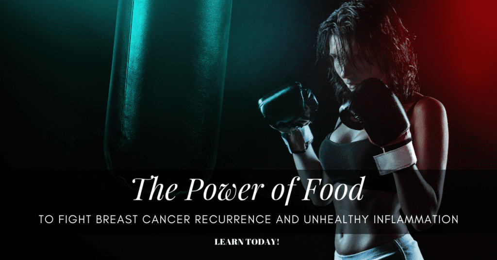 Female boxer and punching bag, the power of food to fight