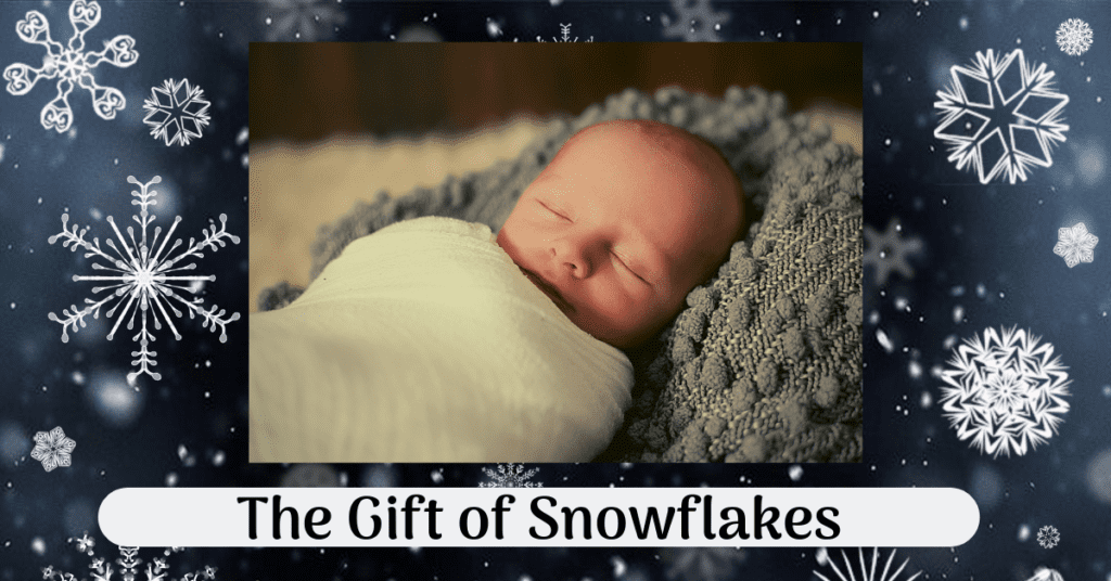 baby on snowflake background